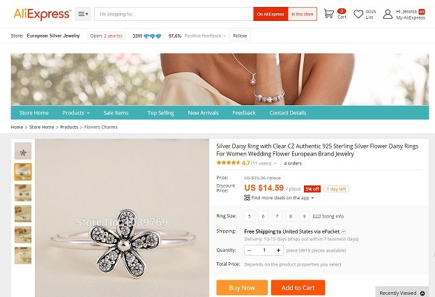 Pandora Ring AliExpress