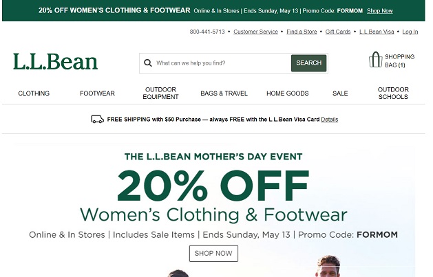 LL Bean 20 Percent Off Womens